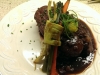 pan seared beef with demi glace