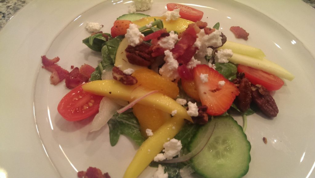 smoked bacon and mango salad