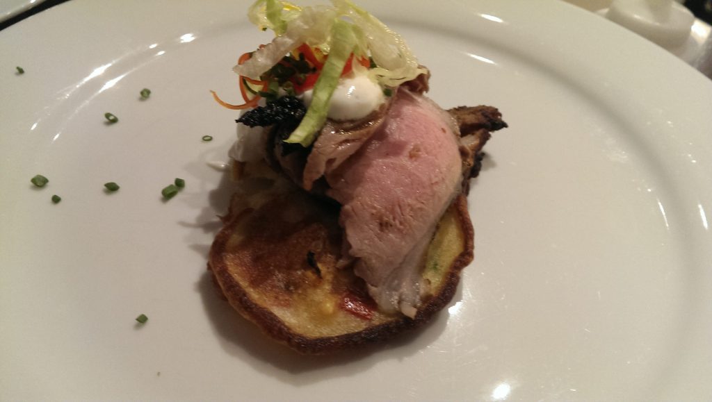 sliced wild boar en crute