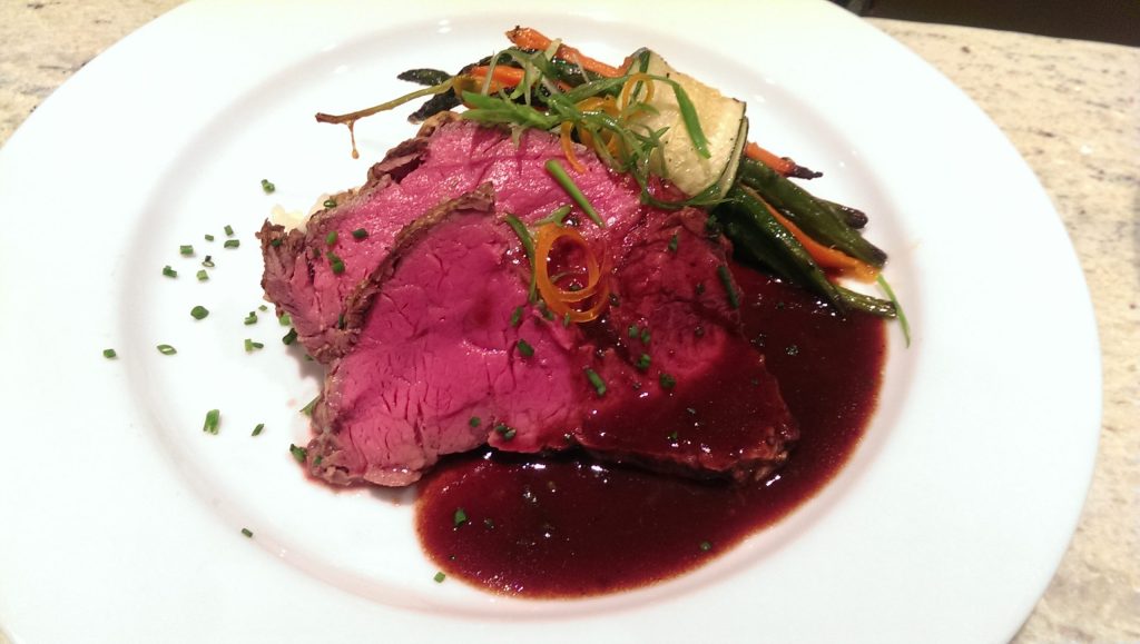 sliced rare tenderloin